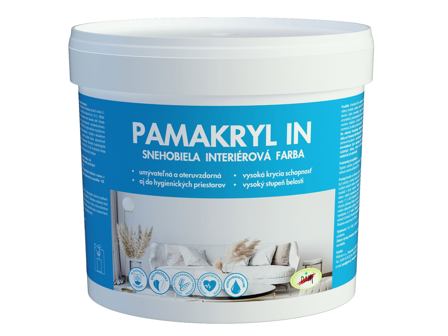 Pamakryl IN - Klasická interiérová farba biela 25 kg