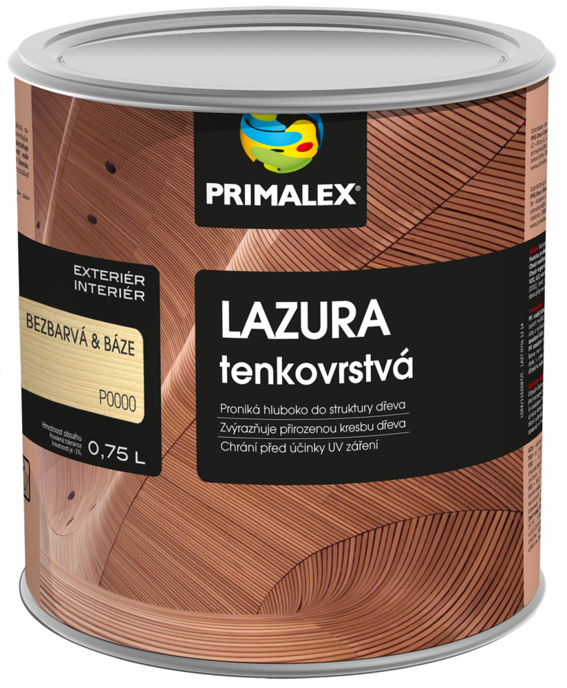 PRIMALEX - Tenkovrstvá lazúra na drevo 5 l 60 - pínia