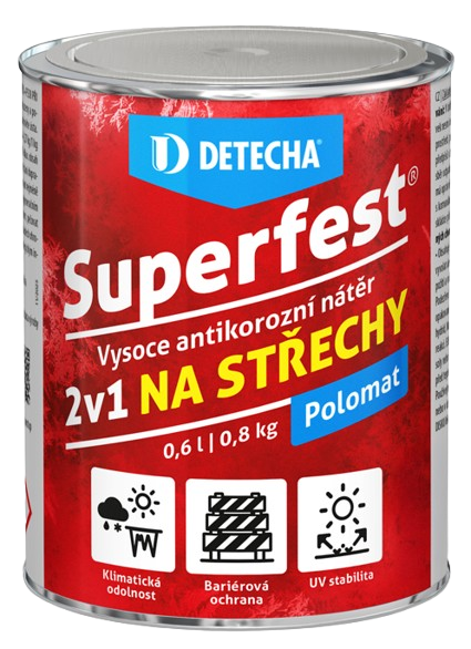 SUPERFEST - Farba 2v1 na strechy v náročnejších podmienkach hnedá (superfest) 20 kg