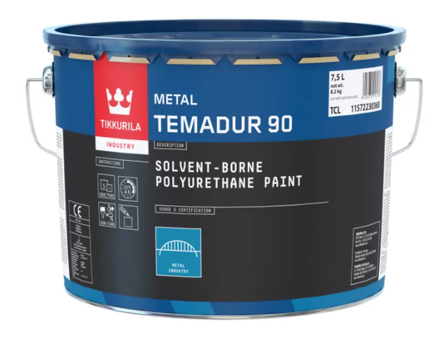 TEMADUR 90 - Dvojzložková lesklá polyuretánová farba (zákazkové miešanie) RAL 5019 - modrá capri, 10 L