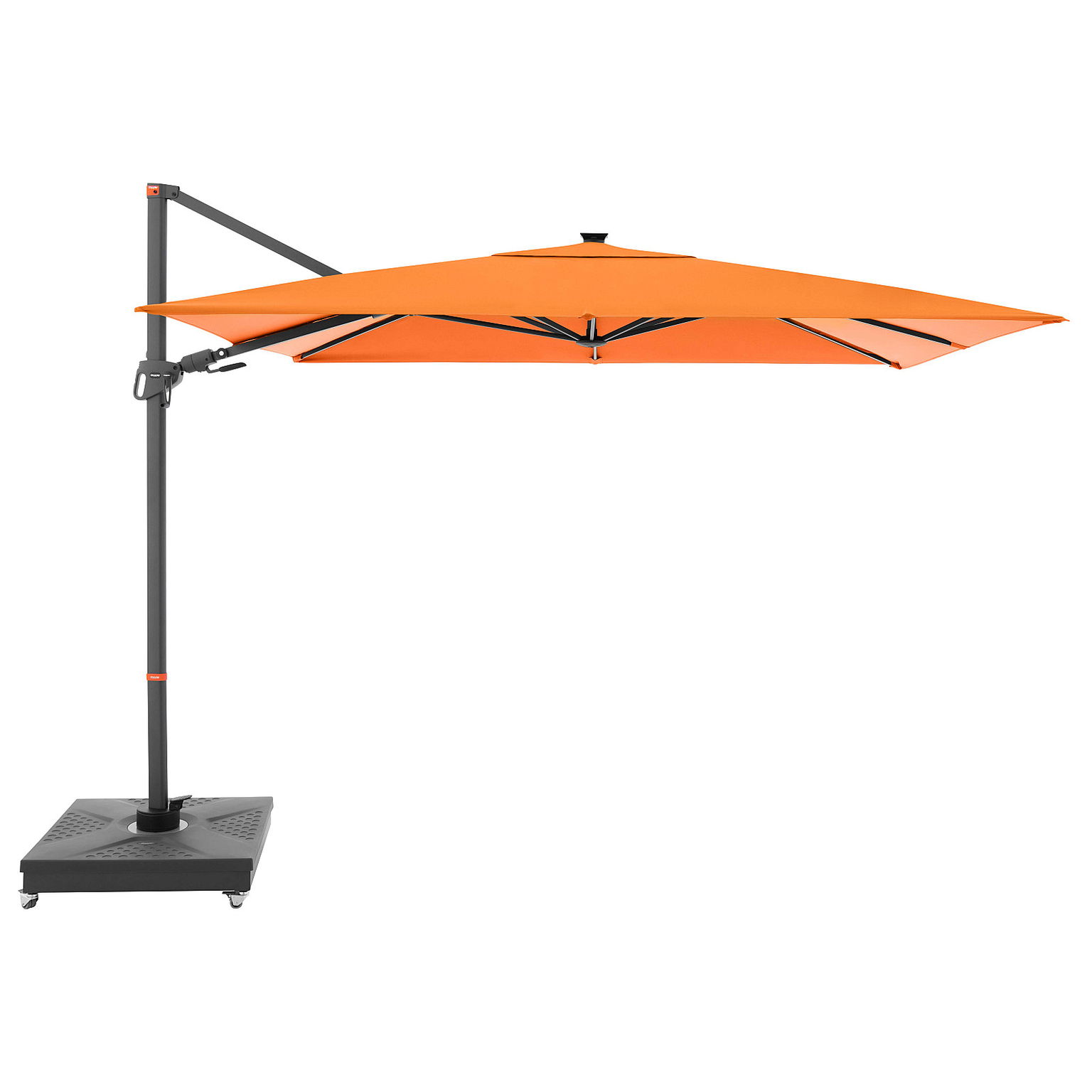 Slnečník výkyvný Doppler myZone 220 x 300 cm LED (rôzne farby) 840 antracit