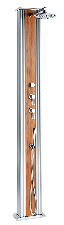 Solárna sprcha DADA PIU s ručnou sprchou (imitácia dreva/inox)