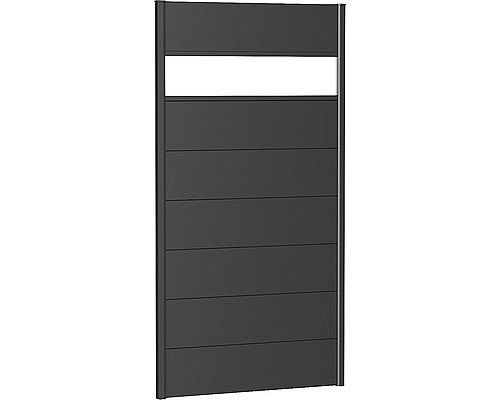 Zástena na ochranu súkromia s akrylovým panelom - výška 182 cm (tmavo šedá metalíza) 200 × 182 × 4,4 cm