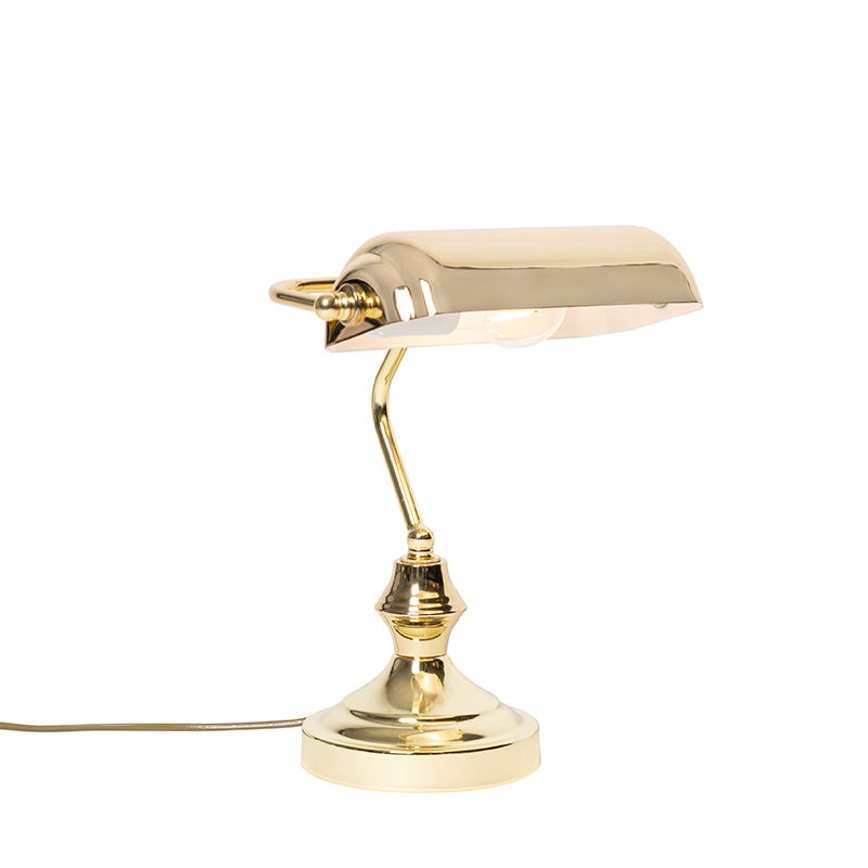 Klasická stolná lampa/notárska lampa mosadz - Banker