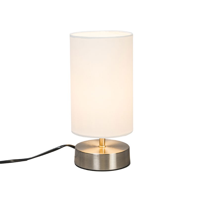 Moderná stolná lampa biela okrúhla 12 cm - Milo 2