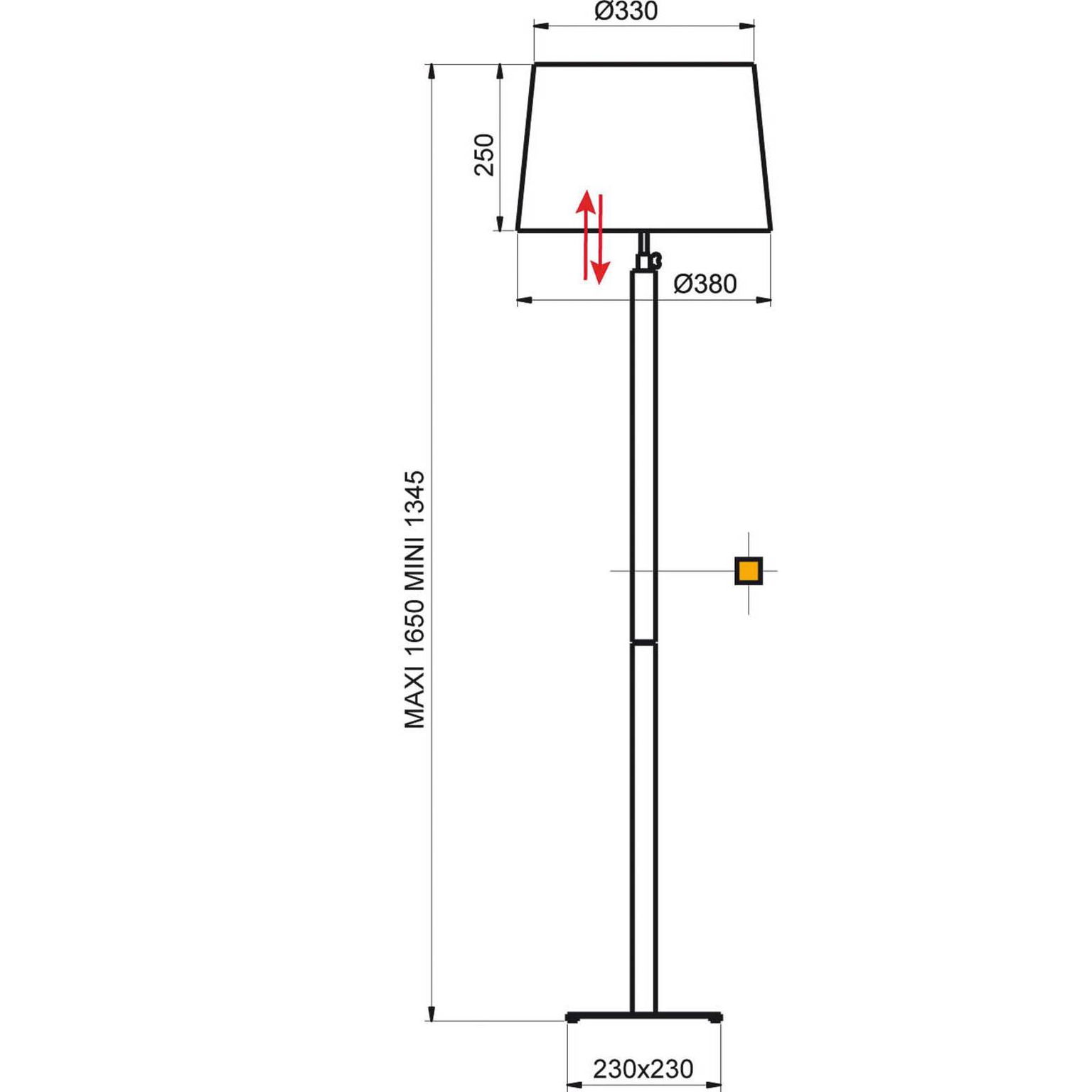 Aluminor Quatro Up stojaca lampa sivý dub/chróm – obrázok 2