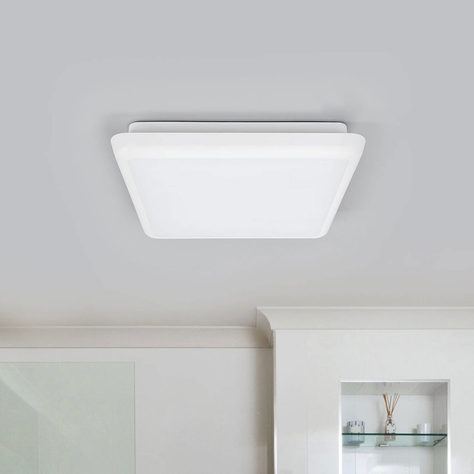 Arcchio LED stropné svietidlo Augustin, 25 x 25 cm, biele, IP54 – obrázok 3