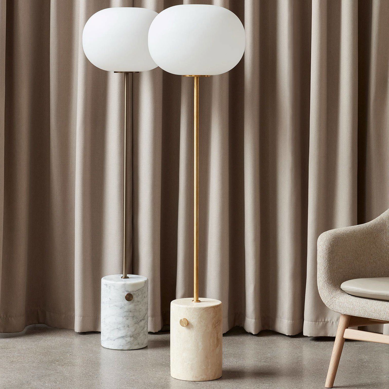 Audo JWDA stojacia lampa zo svetlého mramoru – obrázok 2