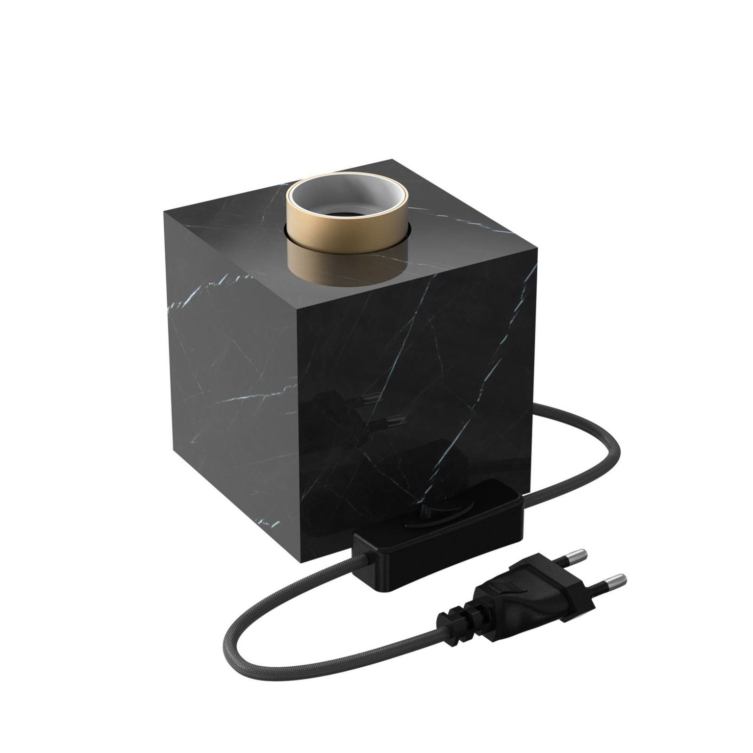 Calex Square Marble stolová lampa, čierna – obrázok 2