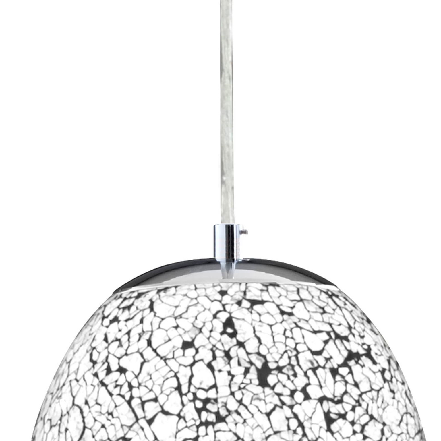 Chrómovo-biela závesná lampa Crackle – obrázok 2