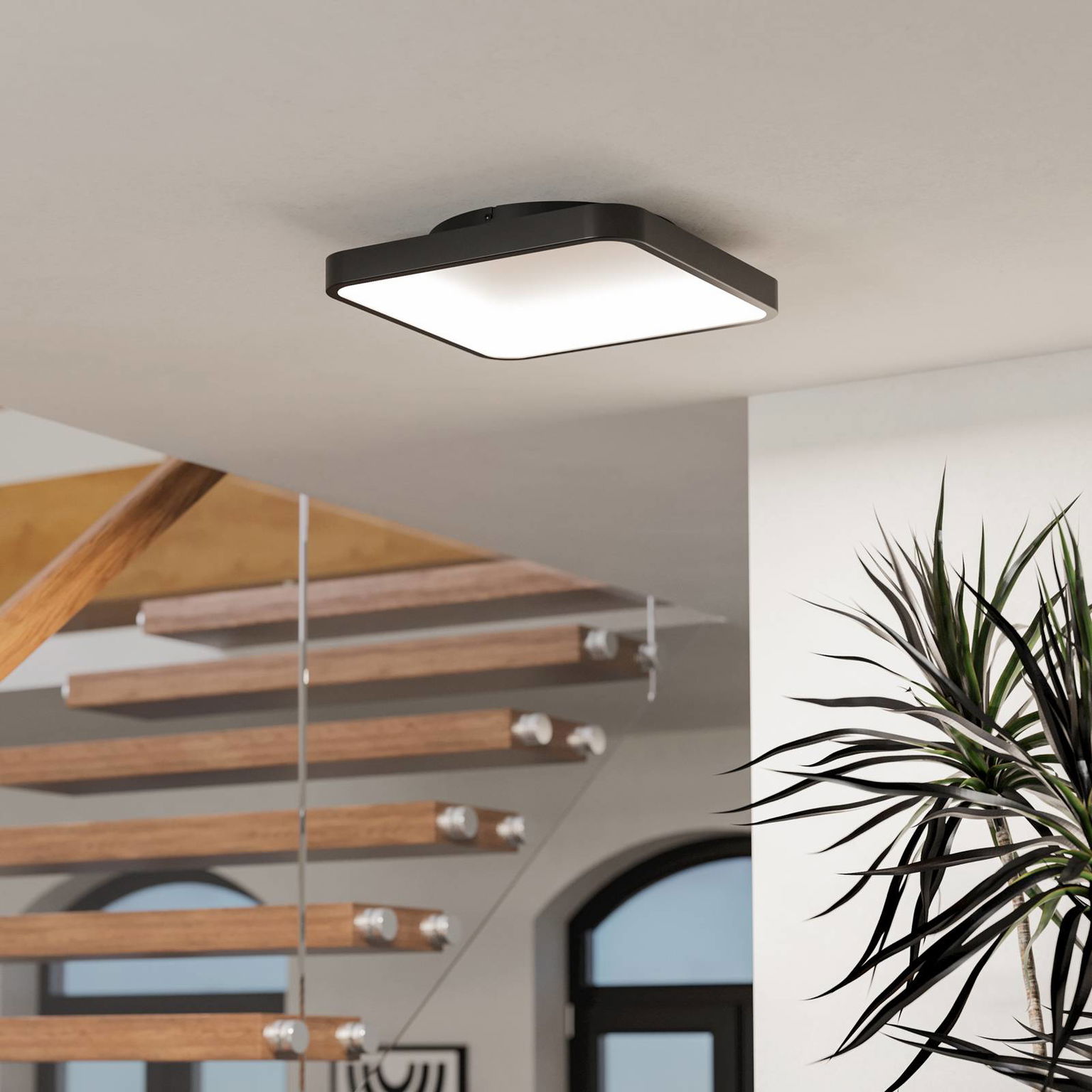EGLO connect Smart stropné LED svetlo Loretello-Z, hranaté, čierne – obrázok 2