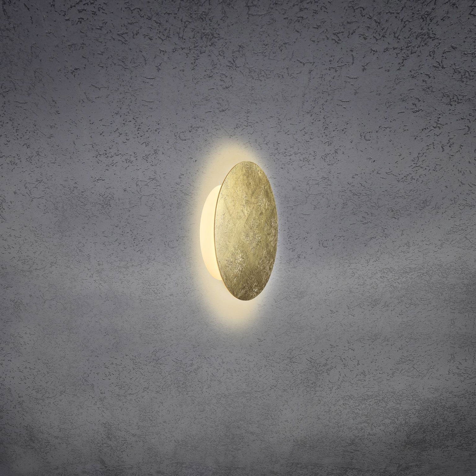 Escale Blade nástenné LED, lístkové zlato, Ø 18 cm
