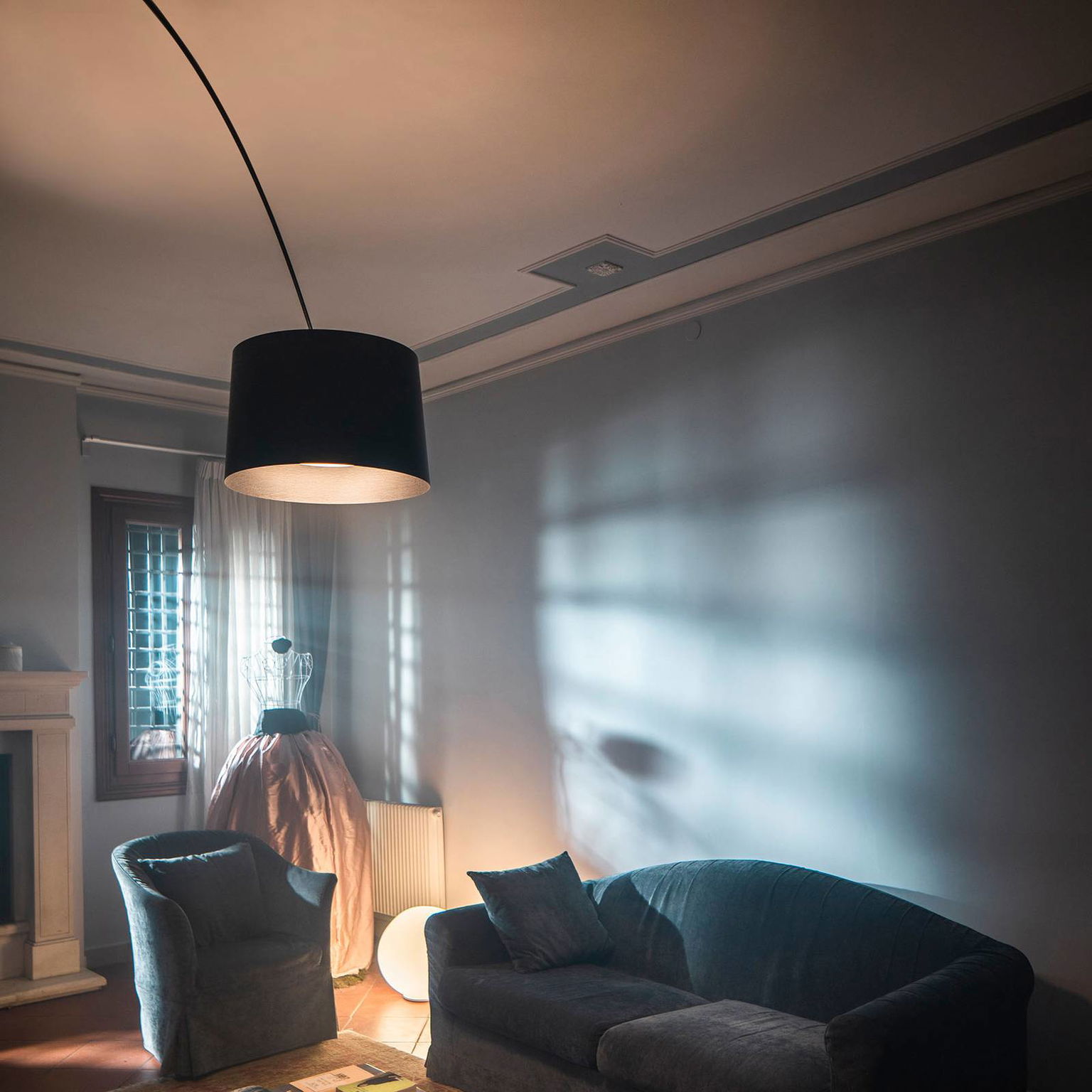 Foscarini Twiggy Elle stojaca LED lampa, čierna – obrázok 2