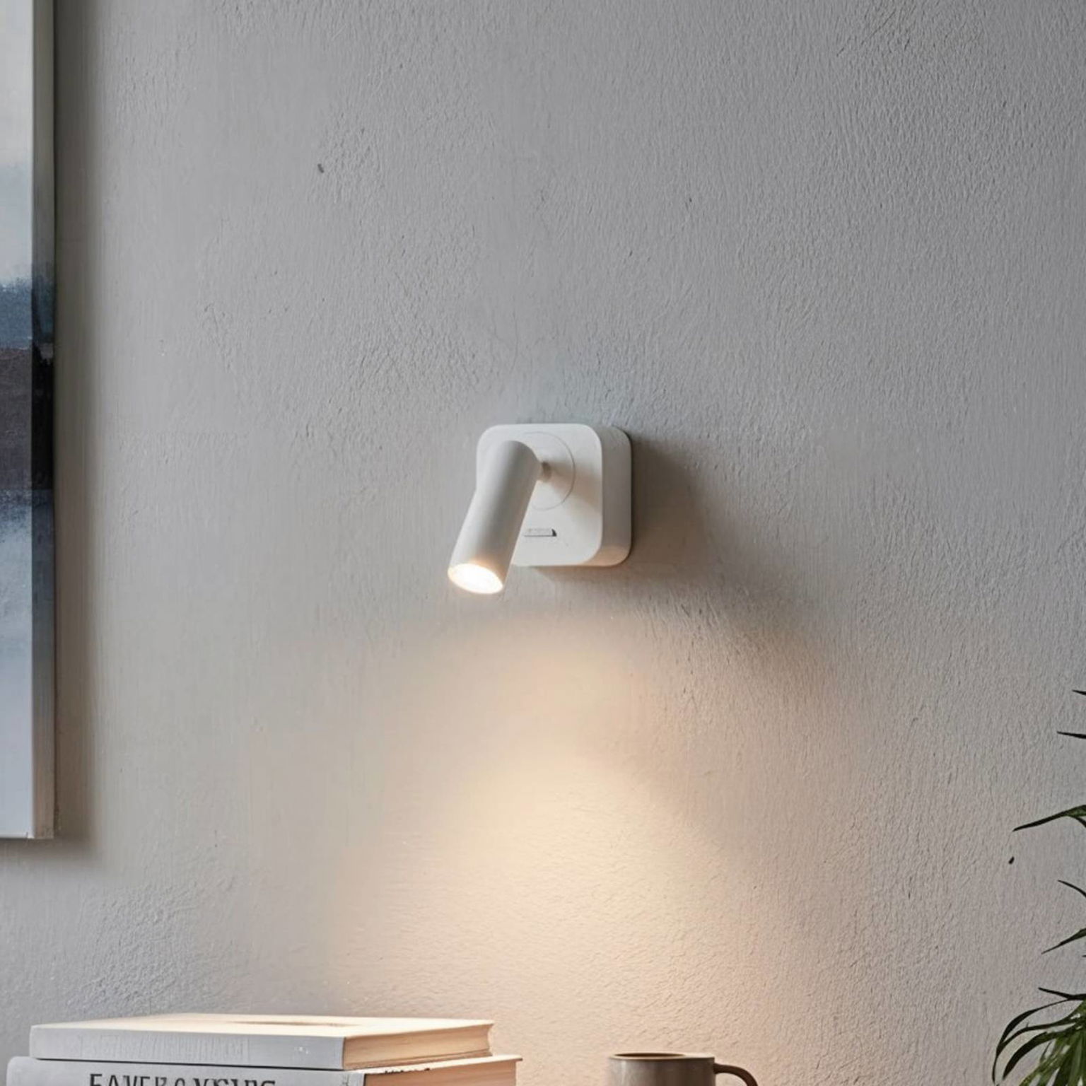 Ideal Lux LED nástenné svietidlo Bean, biele, šírka 7 cm, kov