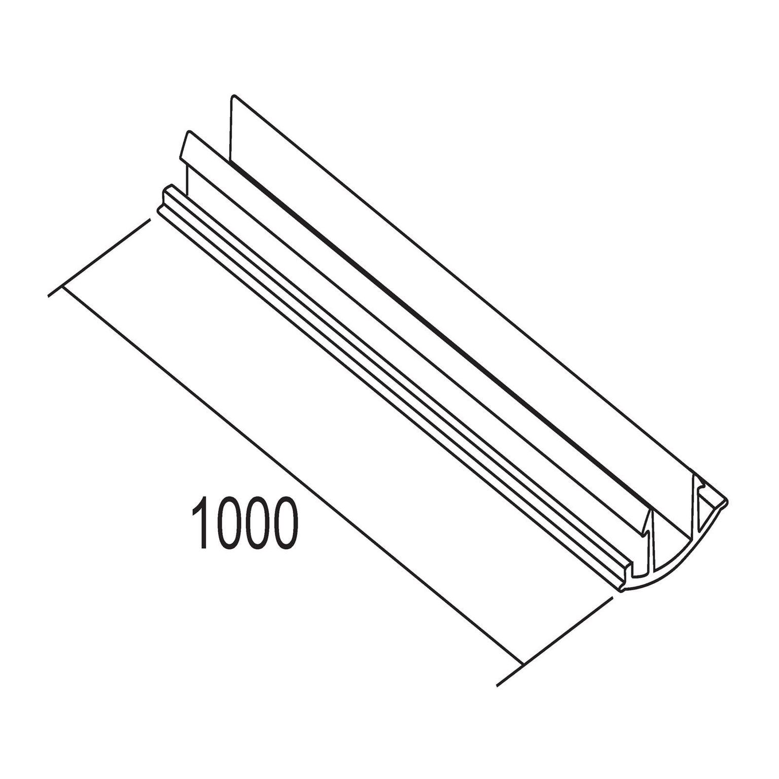Ivela LKM kryt koľajnice, biely, dĺžka 100 cm