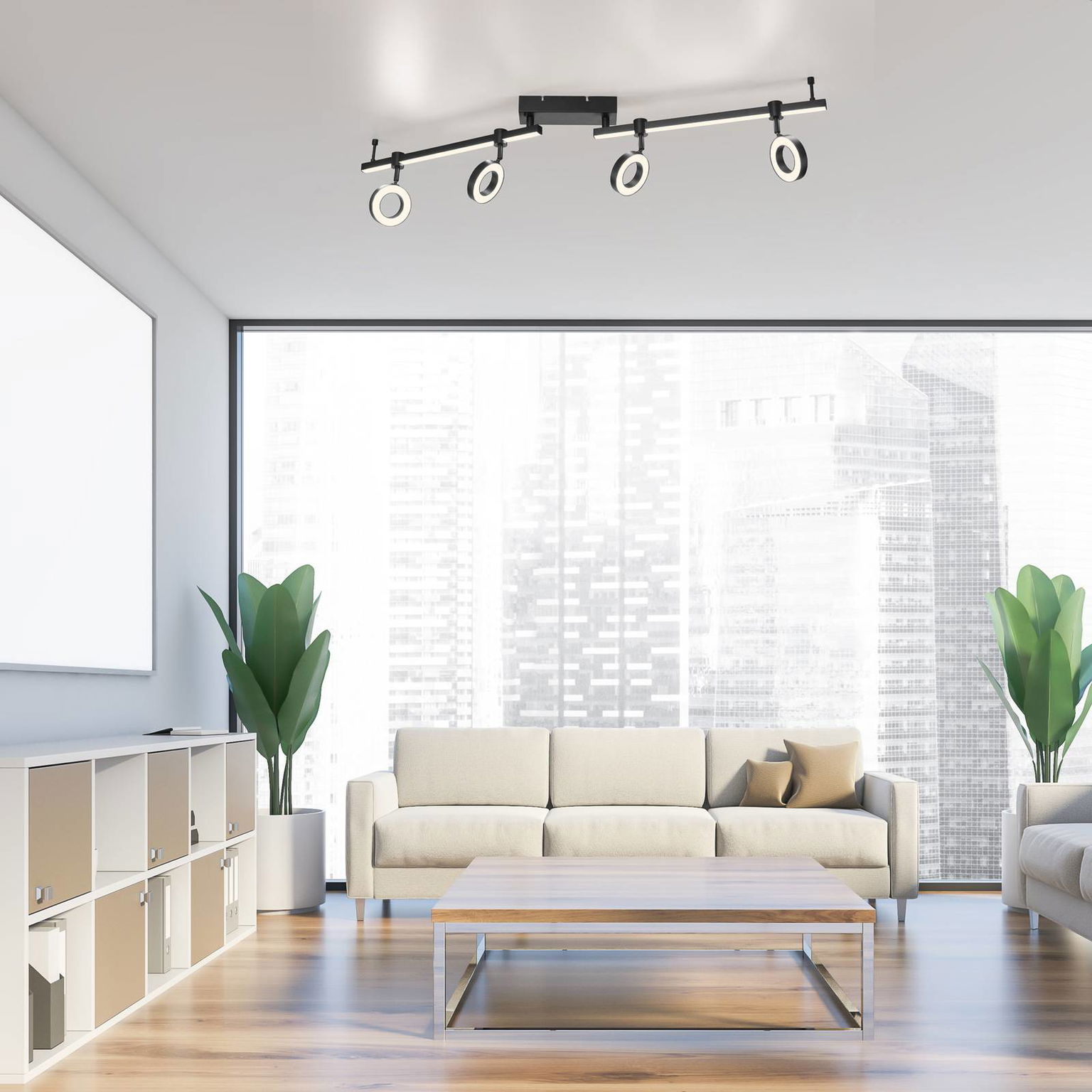 JUST LIGHT. stropné LED svetlo LOLAsmart Bileda, 4-pl., čierne – obrázok 2