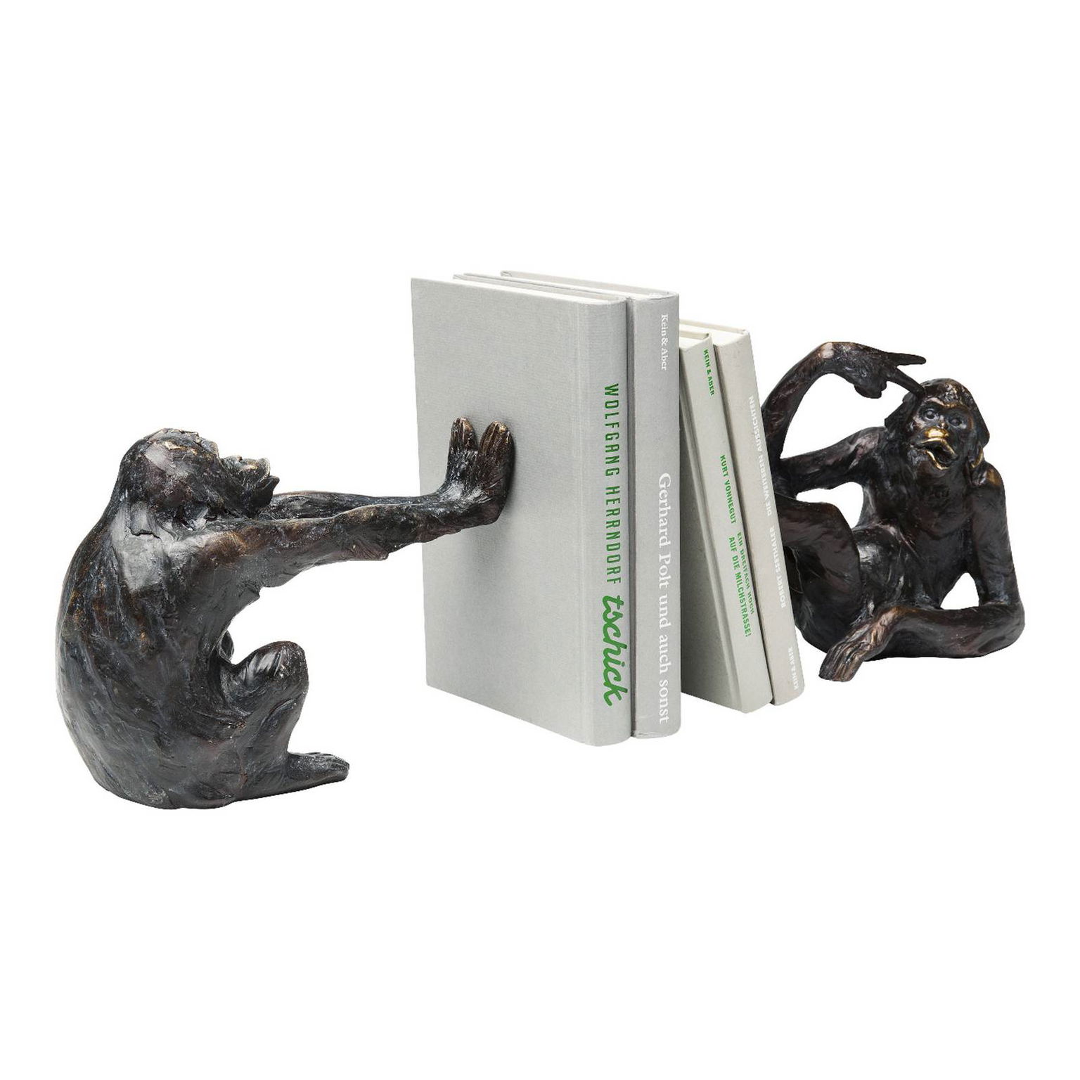 KARE Bookend Monkey, polyresin, čierna, sada 2 ks – obrázok 3