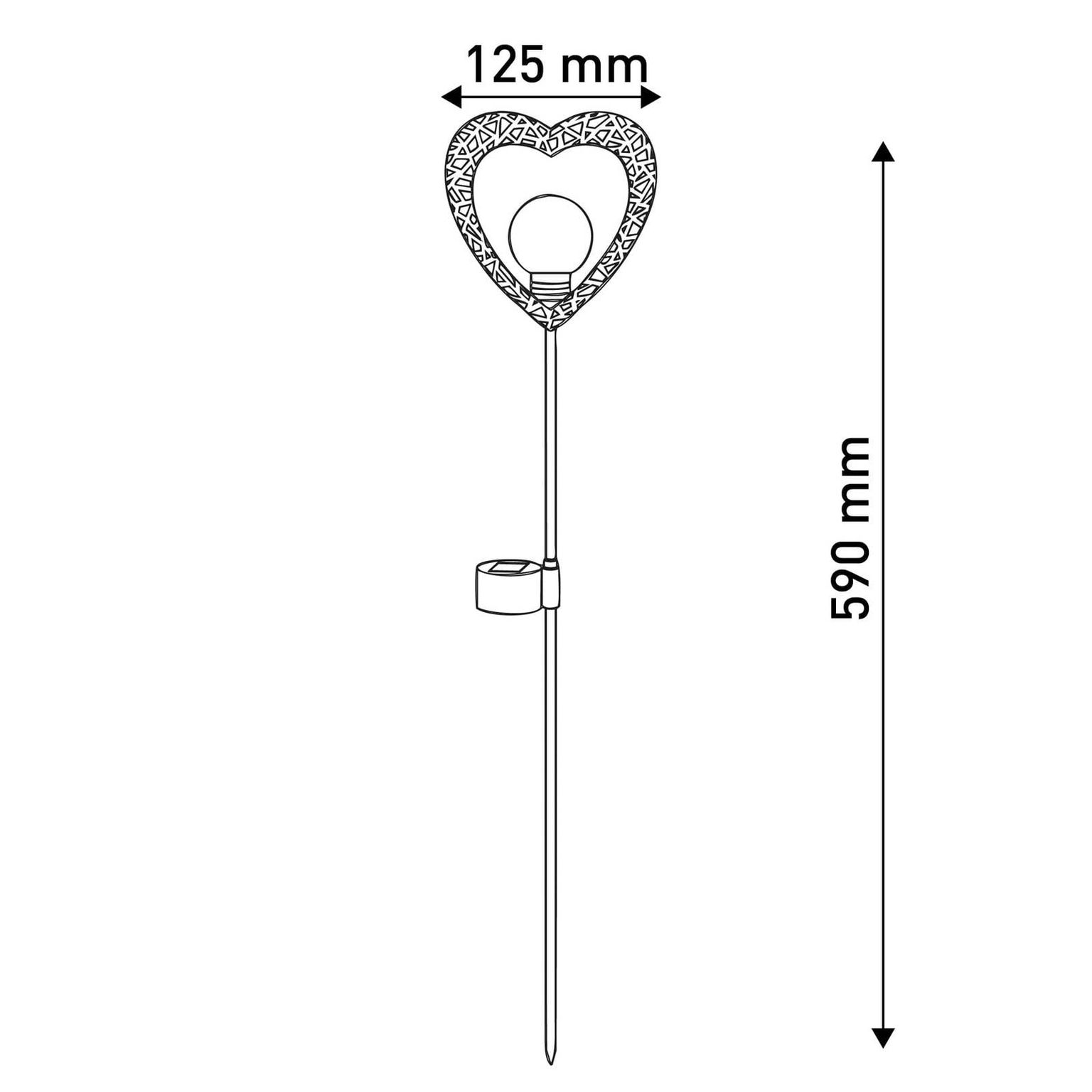 Lampa Srdce hrot do zeme LED teplá biela 2x – obrázok 2