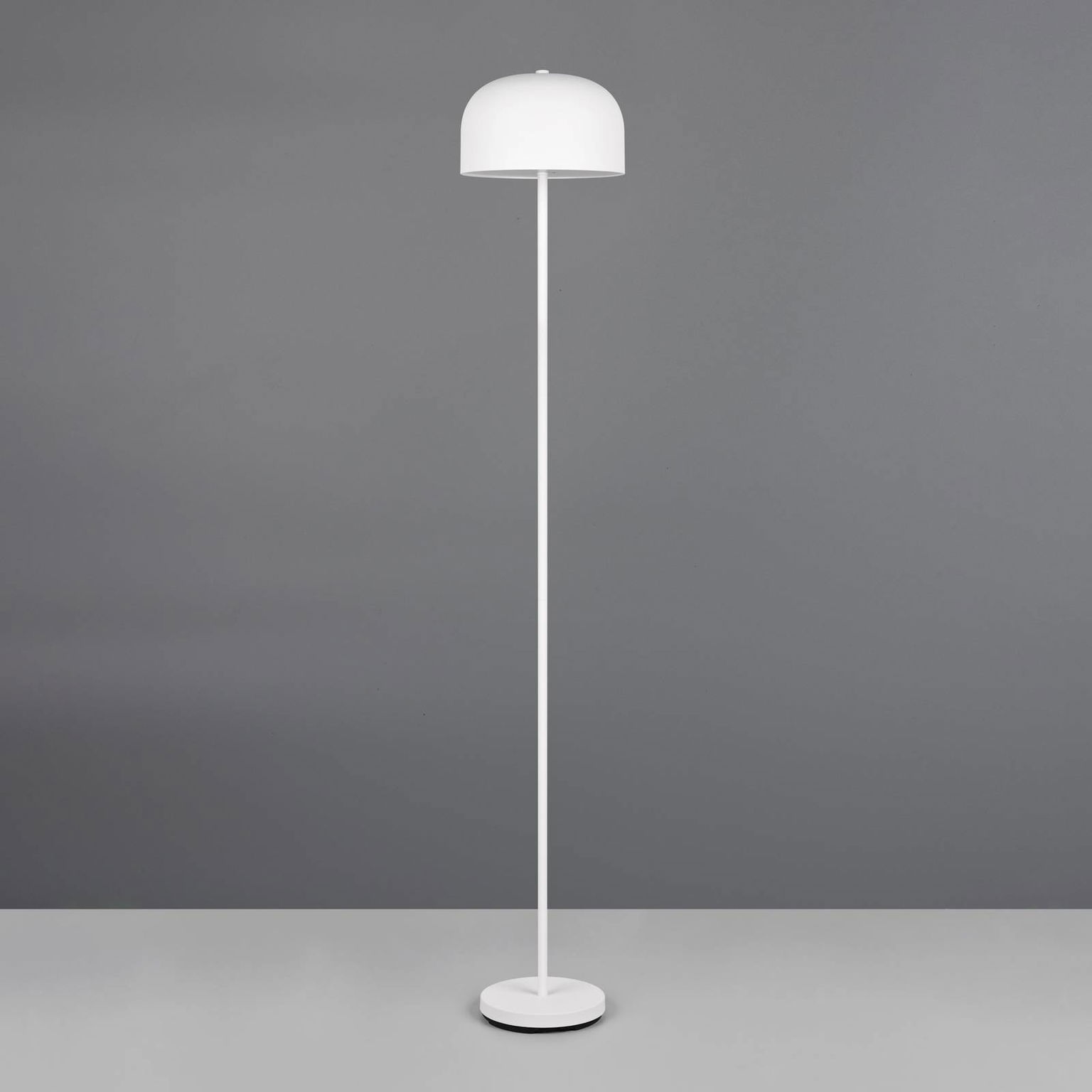 LED akumulátorová stojaca lampa Jeff, biela, kov, výška 147 cm – obrázok 3