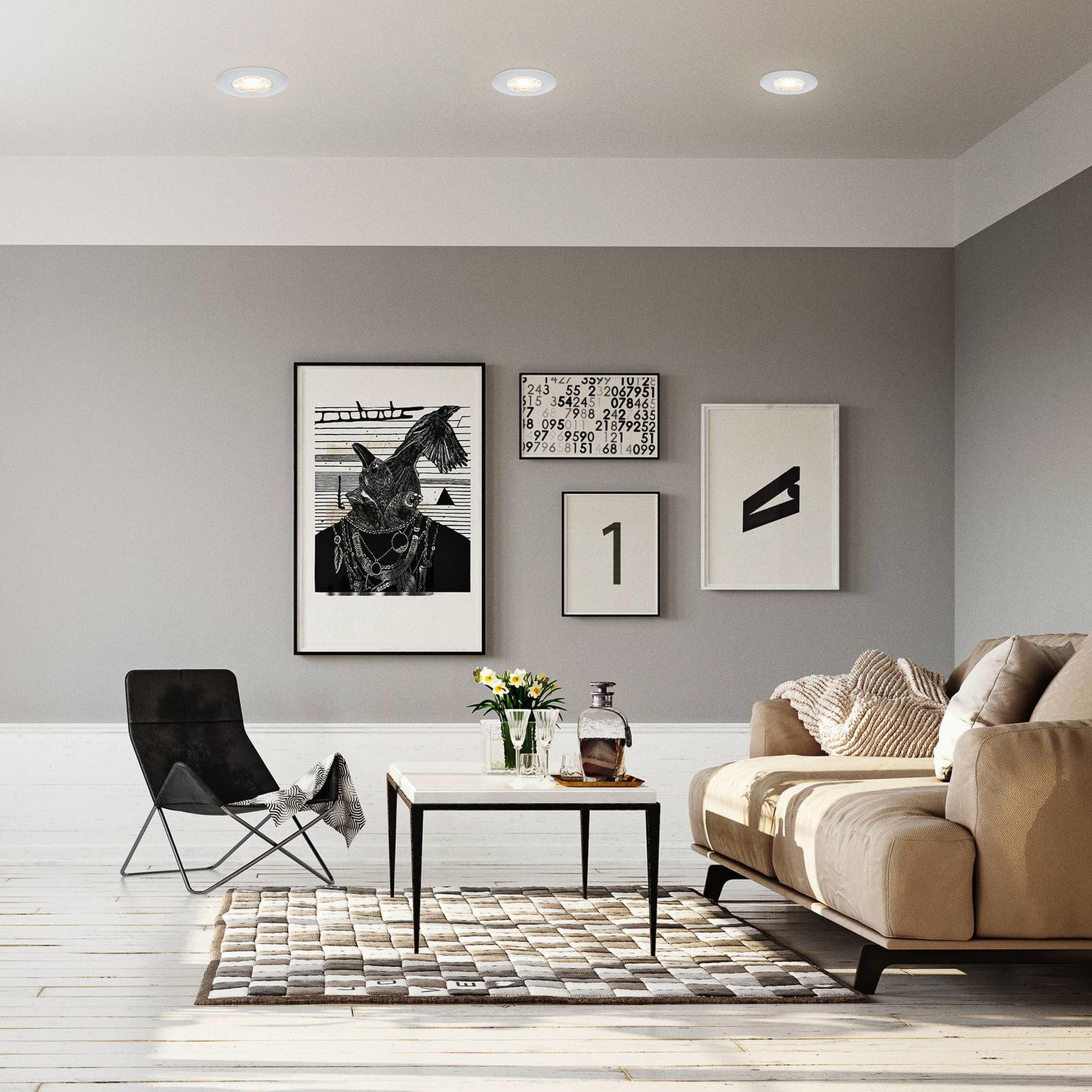 LED bodové svetlá Kulana Mini IP44 3ks chróm – obrázok 2