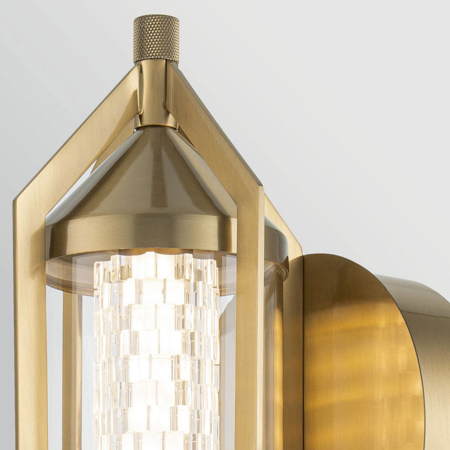 LED nástenné svetlo ESPADA, zlaté brúsené, Ø 16 cm, kov IP44 – obrázok 4