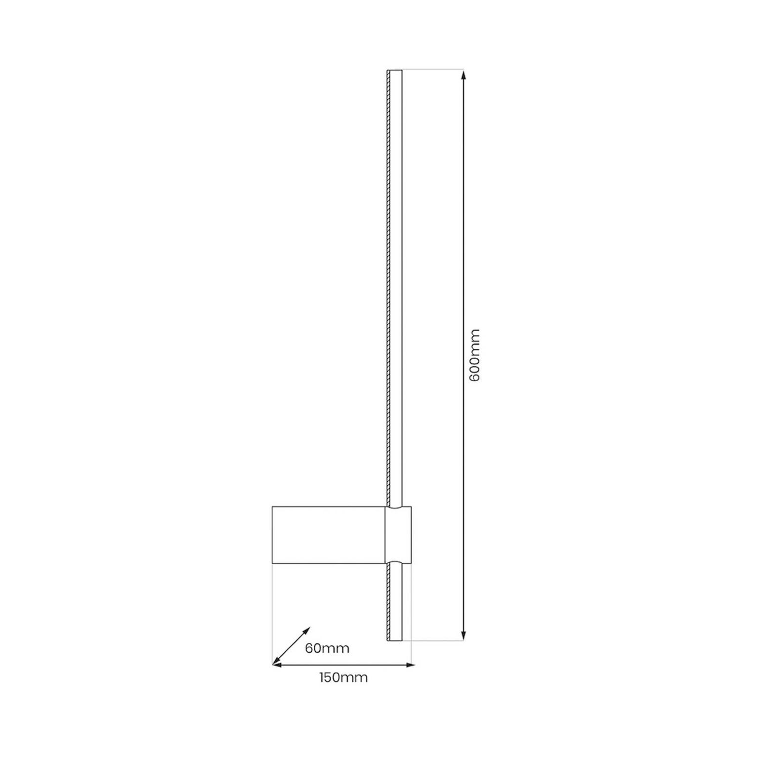 LED nástenné svetlo Swing, výška 60 cm, CCT, kov, čierna – obrázok 3