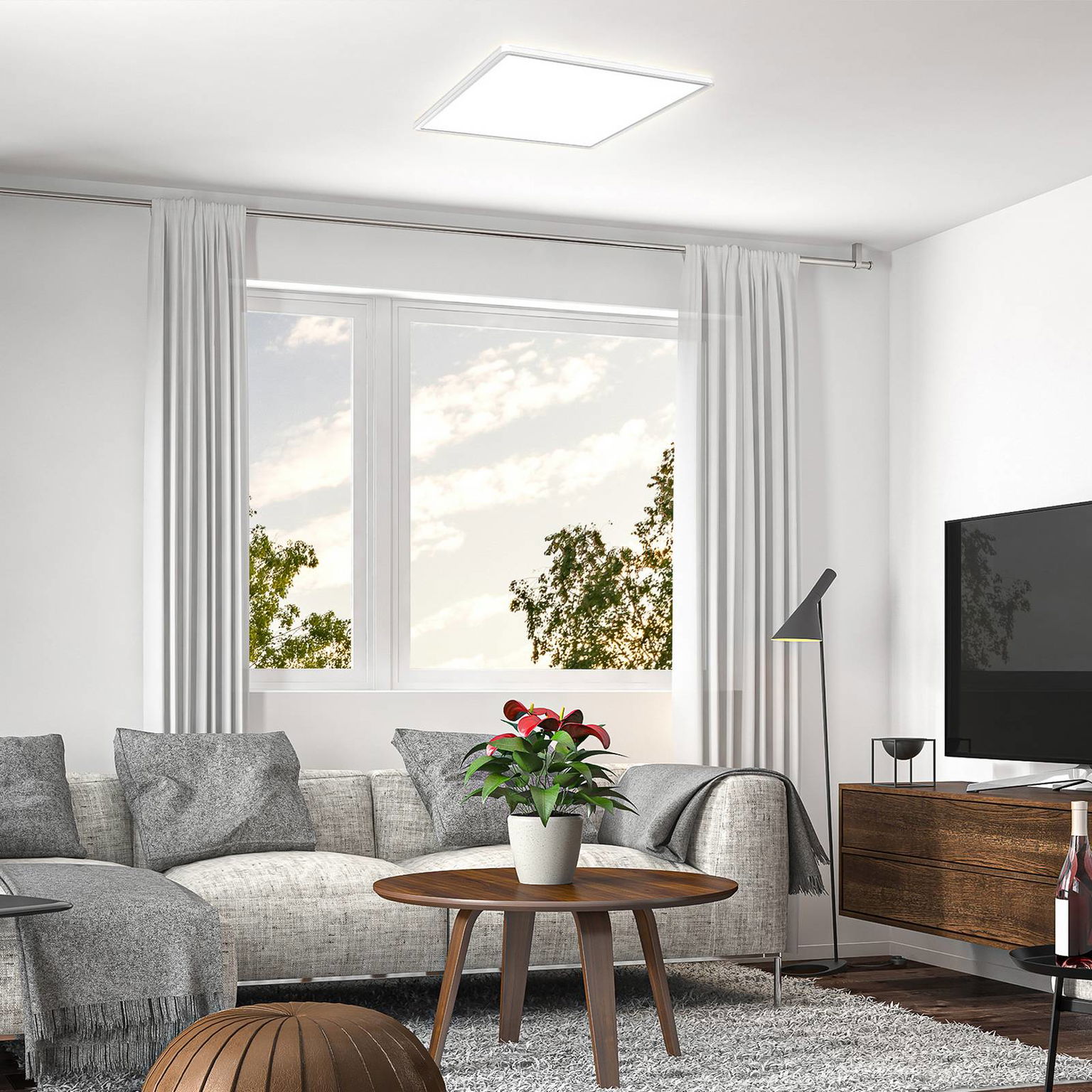 LED panel Eki, 42 x 42 cm, biely, stmievateľné, podsvietenie, 4 000 K – obrázok 2