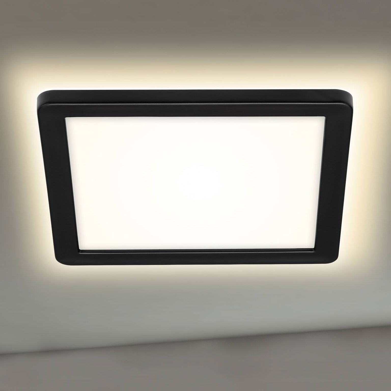 LED panel Frankfurt, hranatý 19x19 cm IP44, čierna – obrázok 4