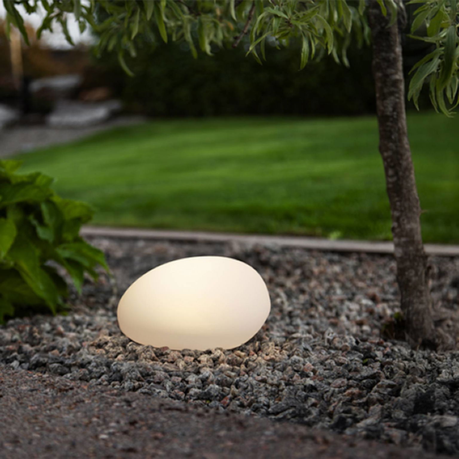 LED solarna lampa GLOBY, biele, 24,5 cm, plast, IP44 – obrázok 2