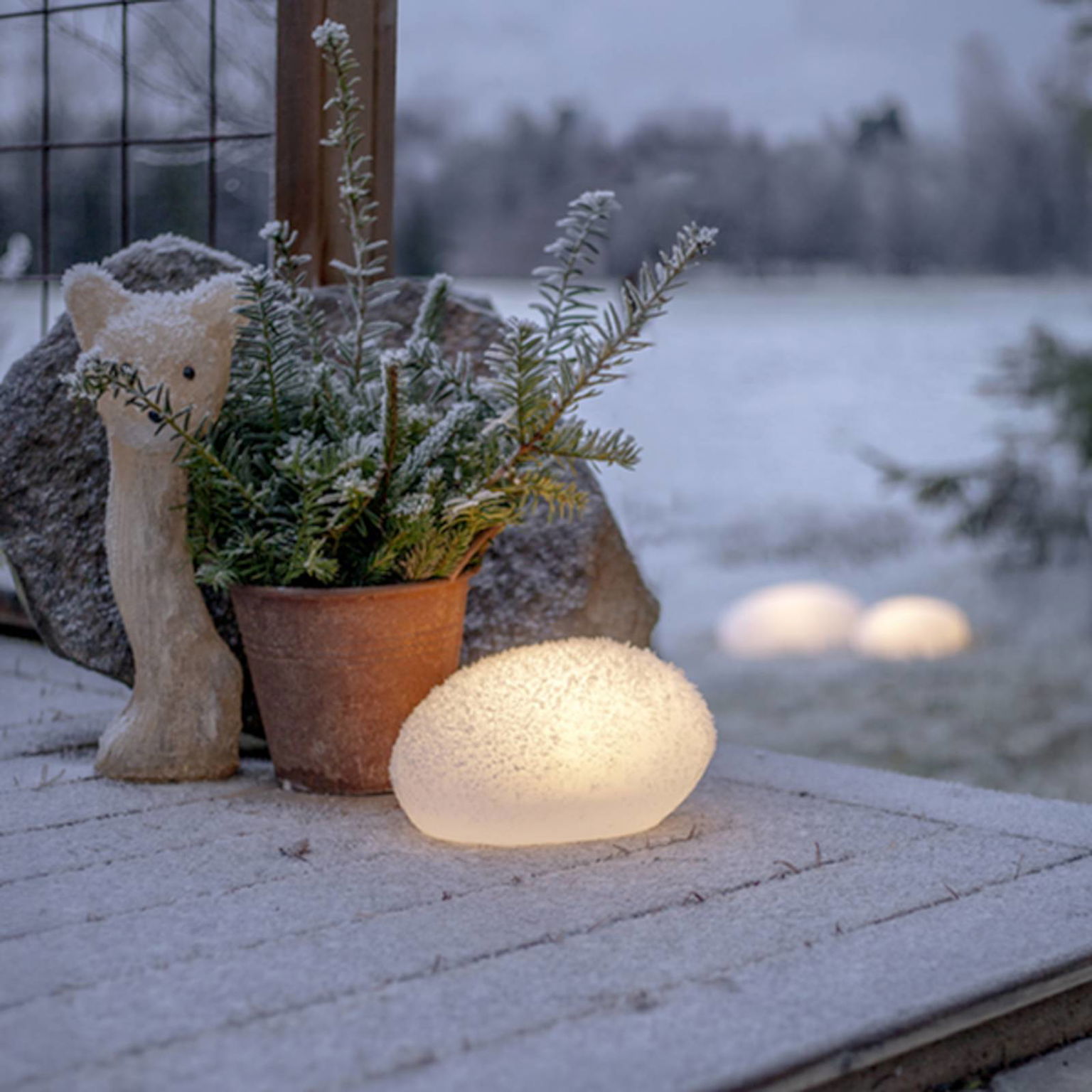 LED solarna lampa GLOBY, biele, 24,5 cm, plast, IP44 – obrázok 3