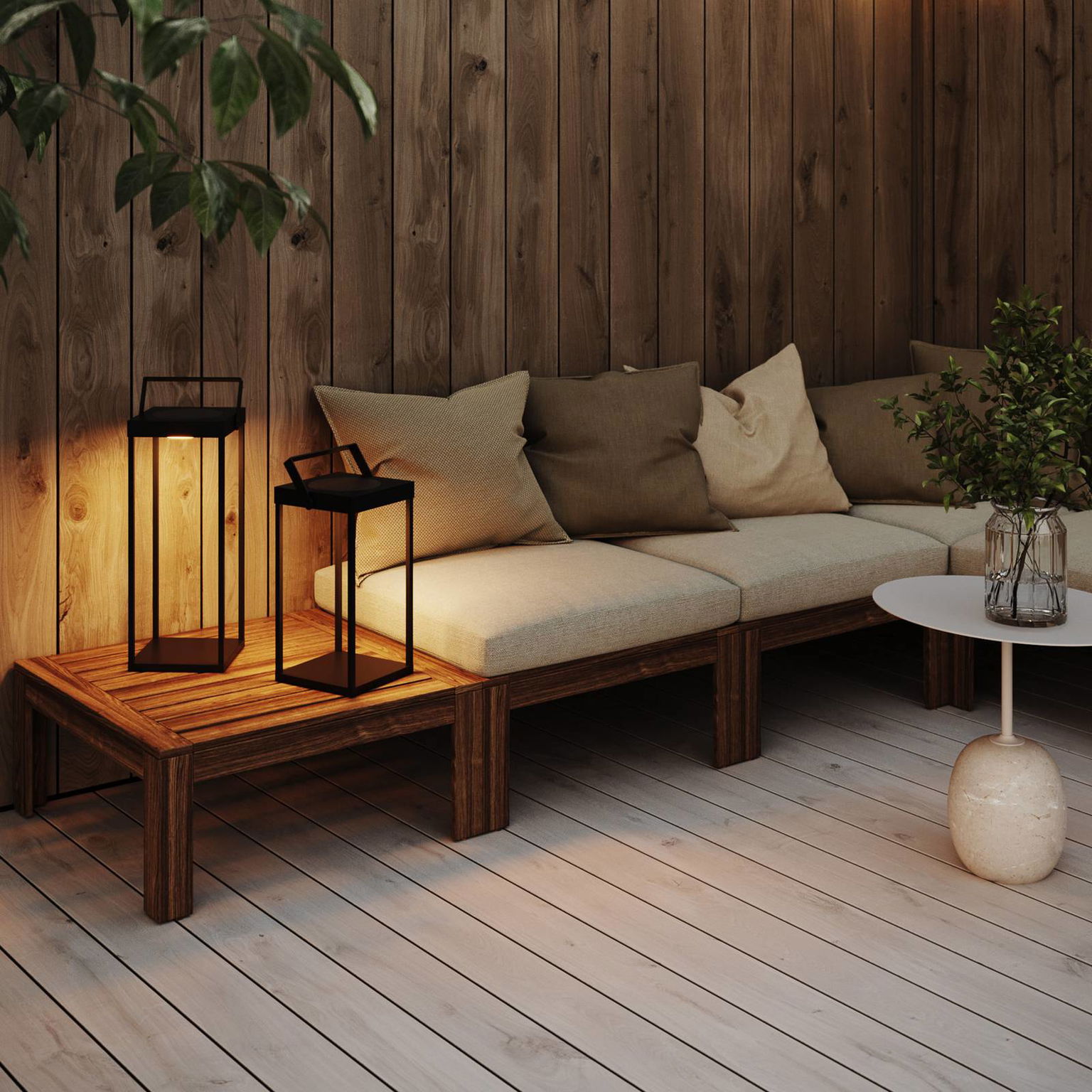 LED solárna lampa Pure, čierna, USB, kov, výška 42 cm – obrázok 3