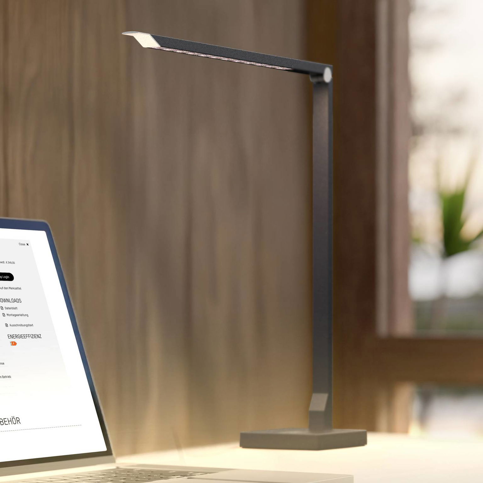 LED stolná lampa FLOYD PRO, čierna, 55 cm, CCT, stmievateľné