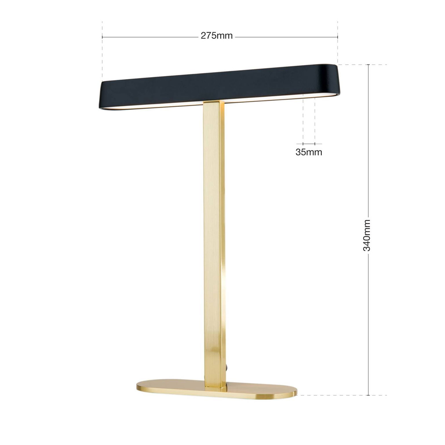 LED stolová lampa Auftakt zlatá/čierna – obrázok 4