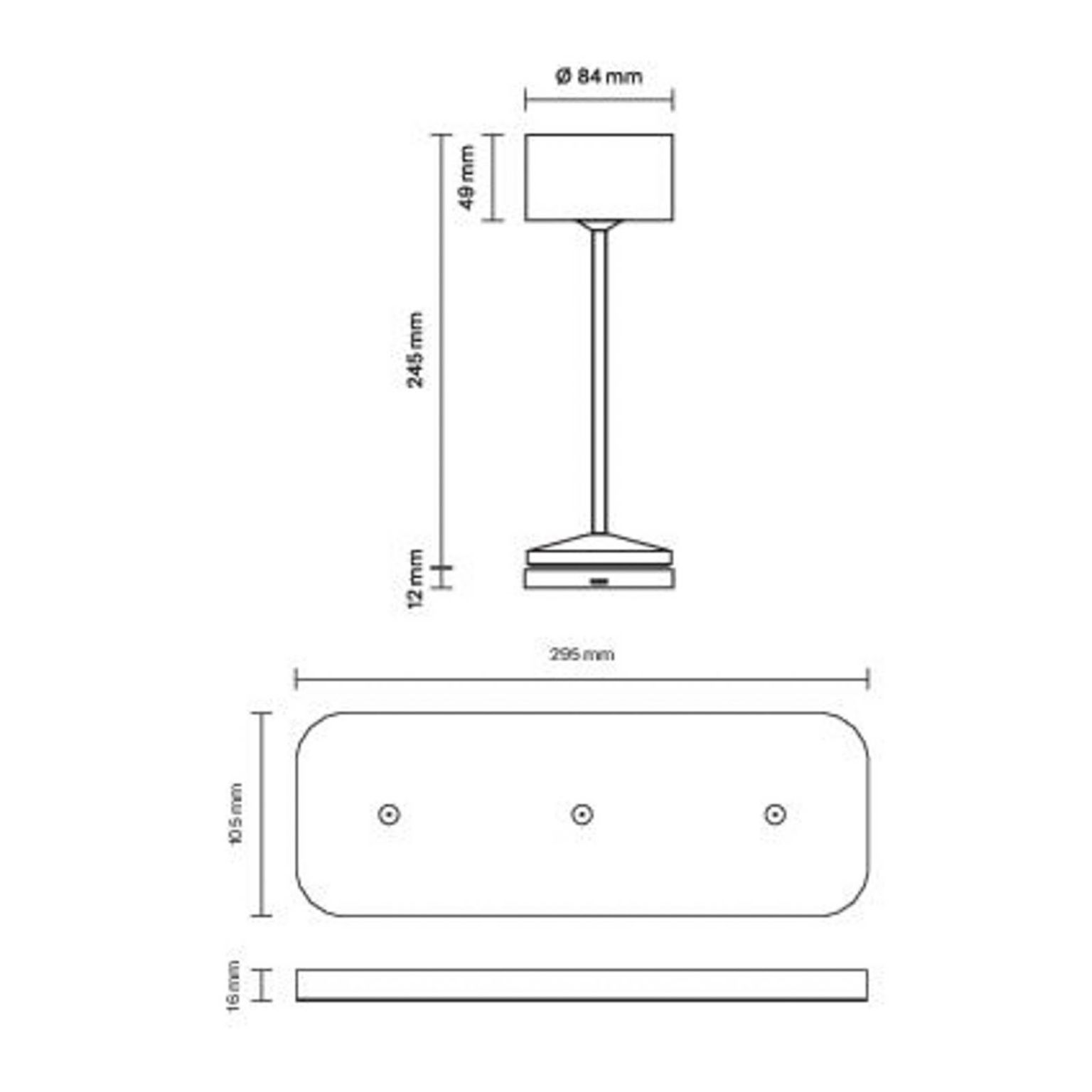 LED stolová lampa Veluna, béžová, sada 3 ks, 25 cm, IP44 – obrázok 4