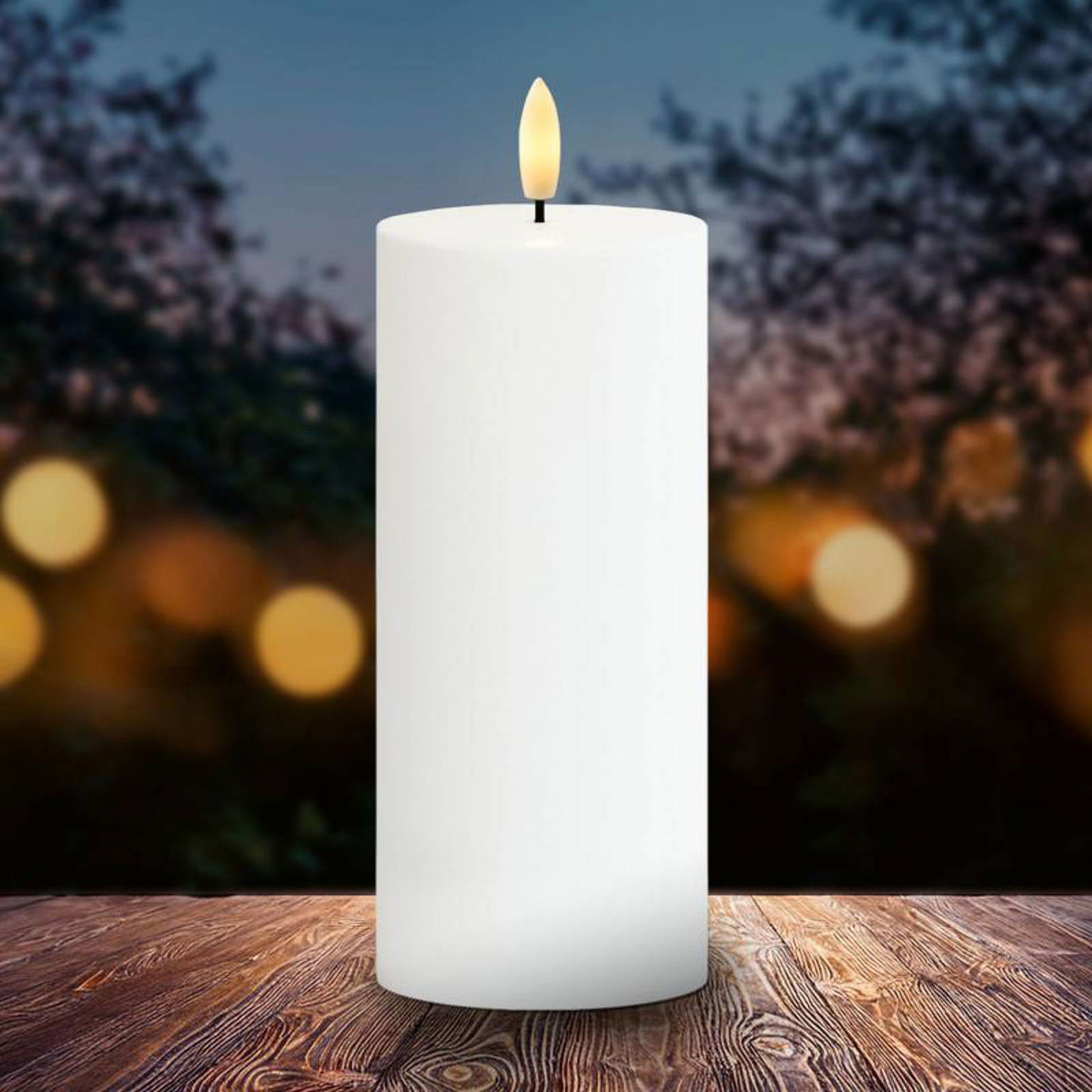 LED sviečka Sille, solárne napájanie, výška 20 cm, biela, IP44