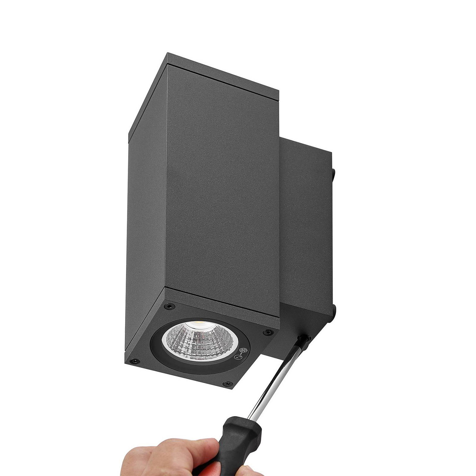 LED vonkajšie nástenné svietidlo ShoreLine Pro Square up/down, tmavošedá – obrázok 4