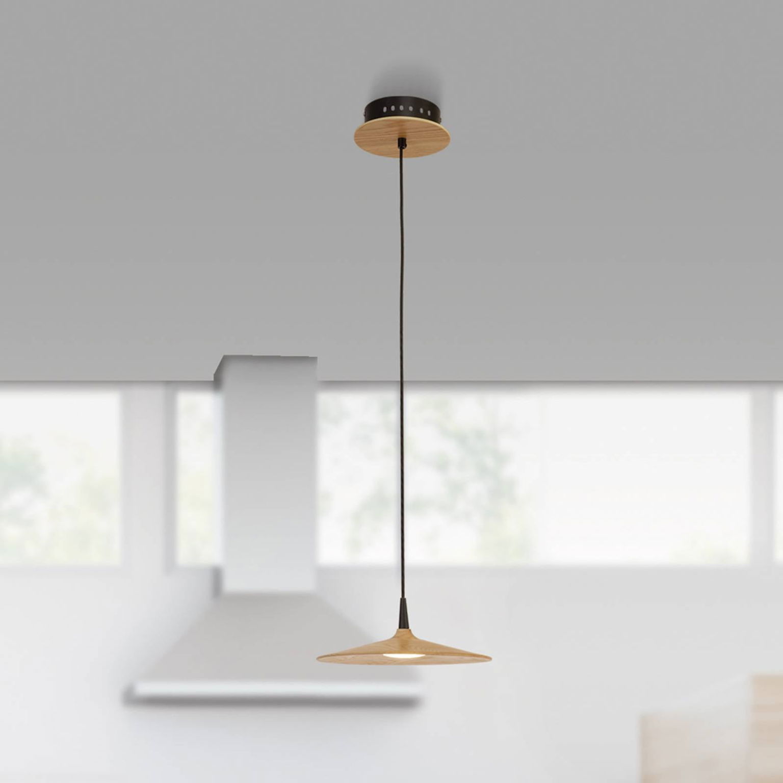 LED závesné svietidlo 19150 svetlé drevo Ø 25 cm