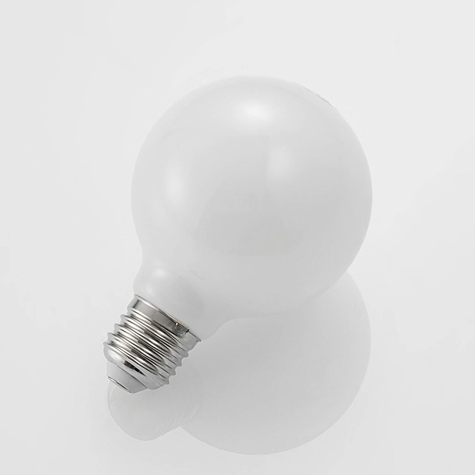 LED žiarovka G80 E27, 8 W, 2 700 K, opálová, stmievateľná – obrázok 2