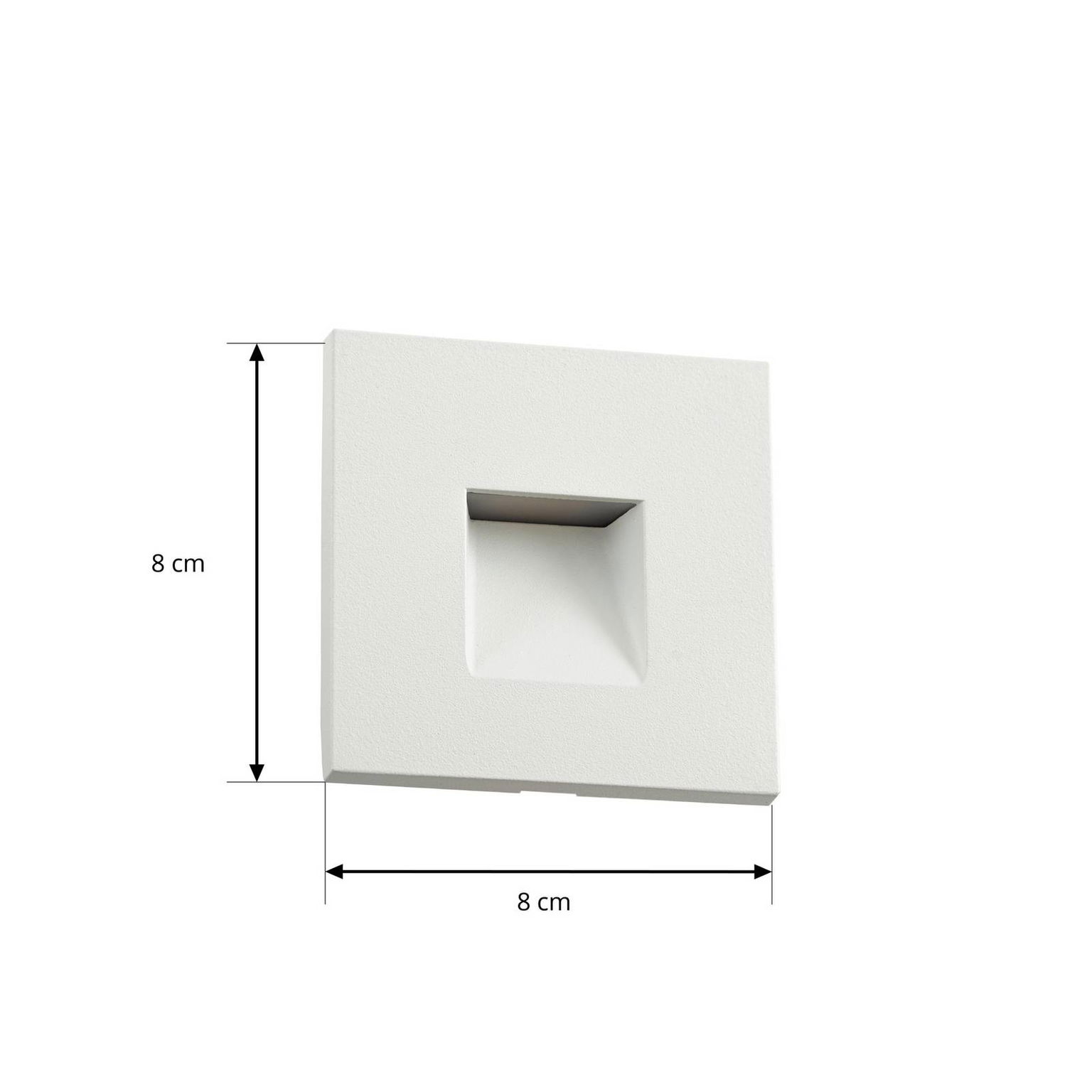 Lindby LED nástenná svietidlo Alune, biele, hranaté, 8x8cm, IP65 – obrázok 4