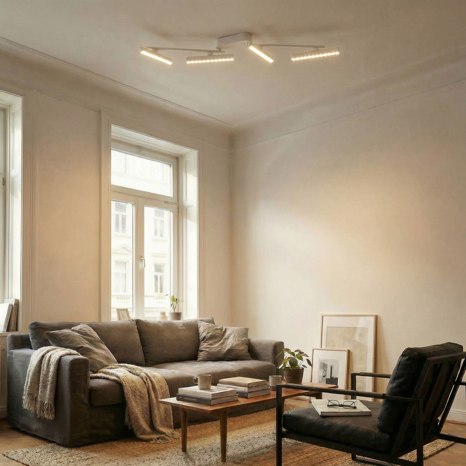 Lindby LED reflektor Eldrin, biely, 4 svetlá, svetelné body – obrázok 2