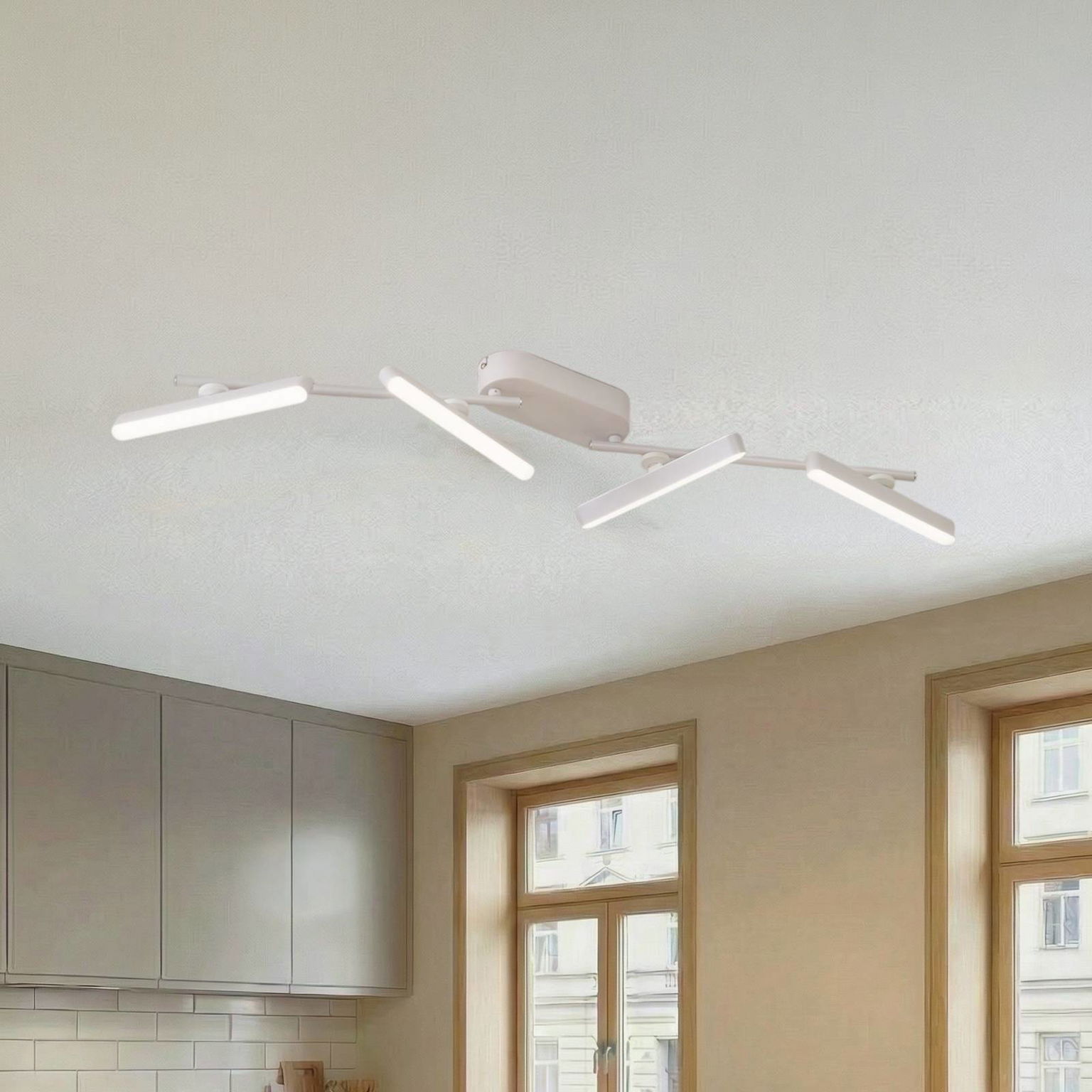 Lindby LED reflektor Eldrin, biely, 4 svetlá, svetelný pás