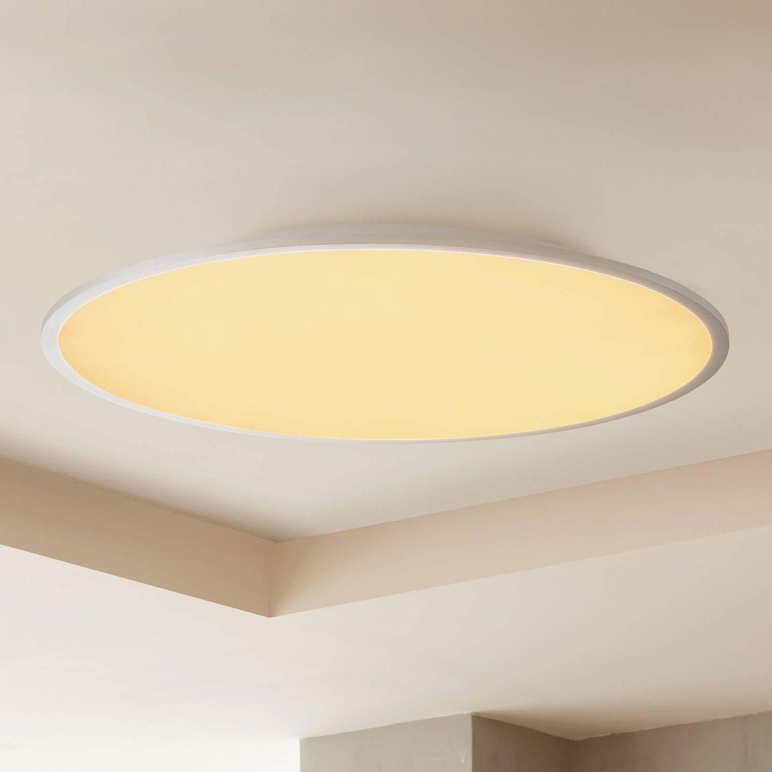 Lindby LED stropné svietidlo Narima, CCT, Ø 80 cm, strieborná