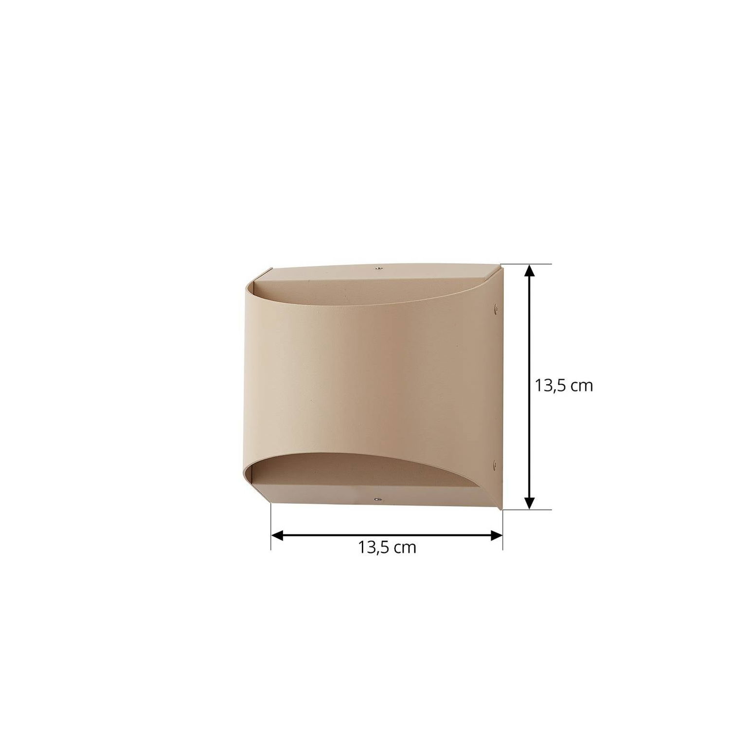 Lindby LED vonkajšie nástenné svietidlo Lenore, béžová, kov, 13,5 cm – obrázok 4