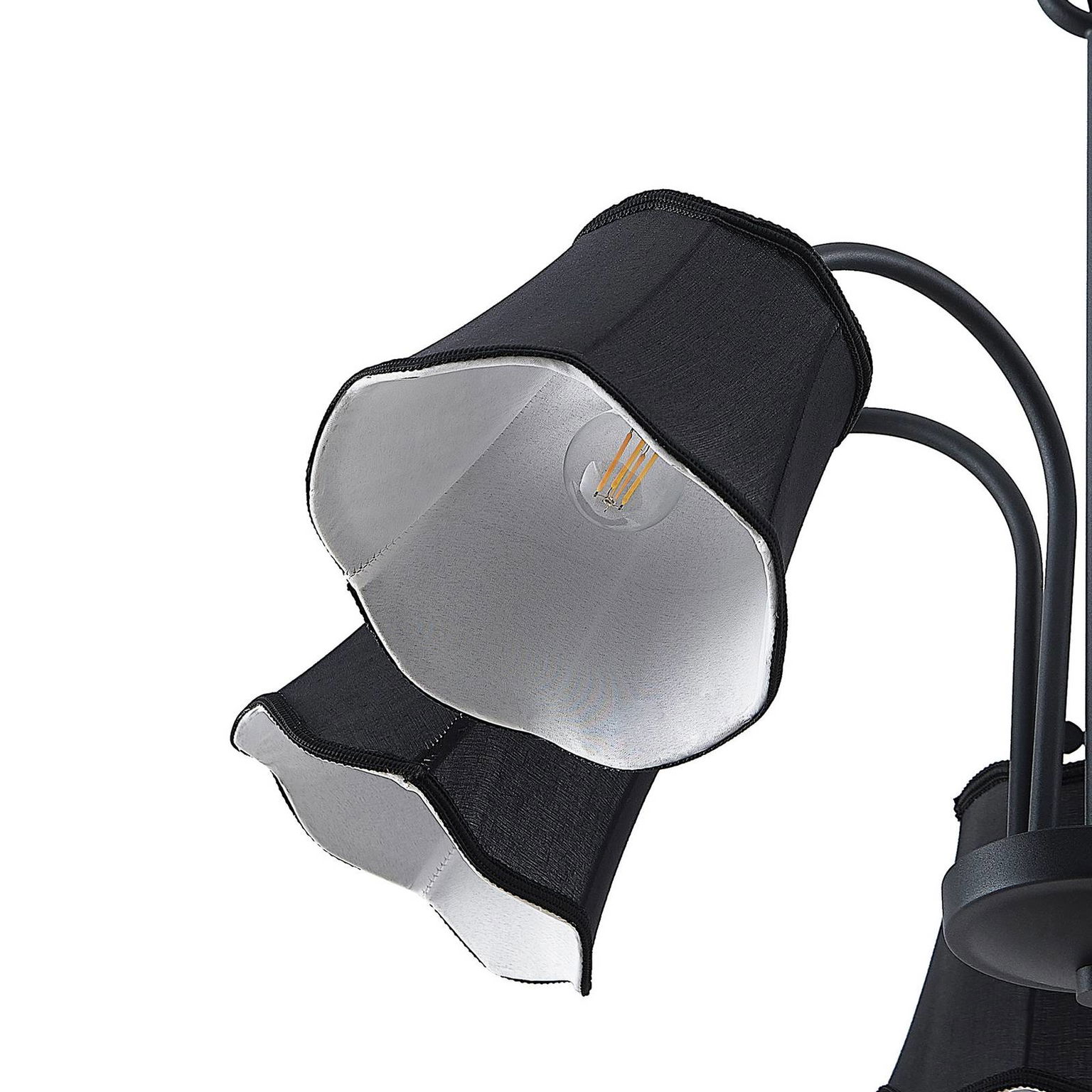 Lucande Binta závesná lampa, 5-pl., čierna – obrázok 5