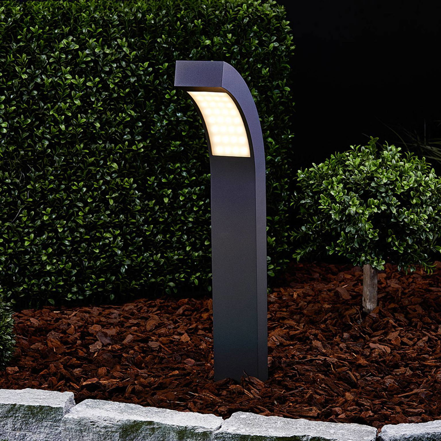 Lucande LED podstavné svietidlo Lennik, 60 cm, antracit, kov