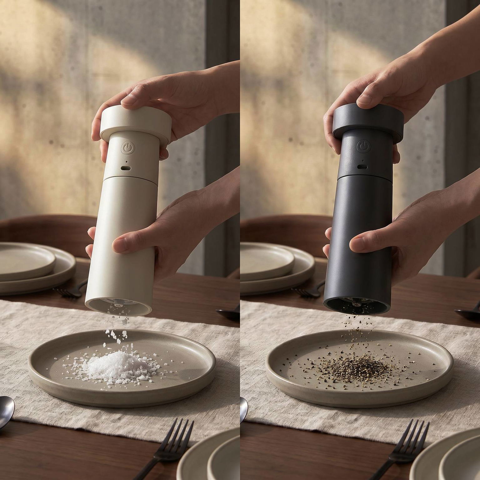 Lucande LED soľnička a korenička Salt & Pepper, sada 2 ks – obrázok 3