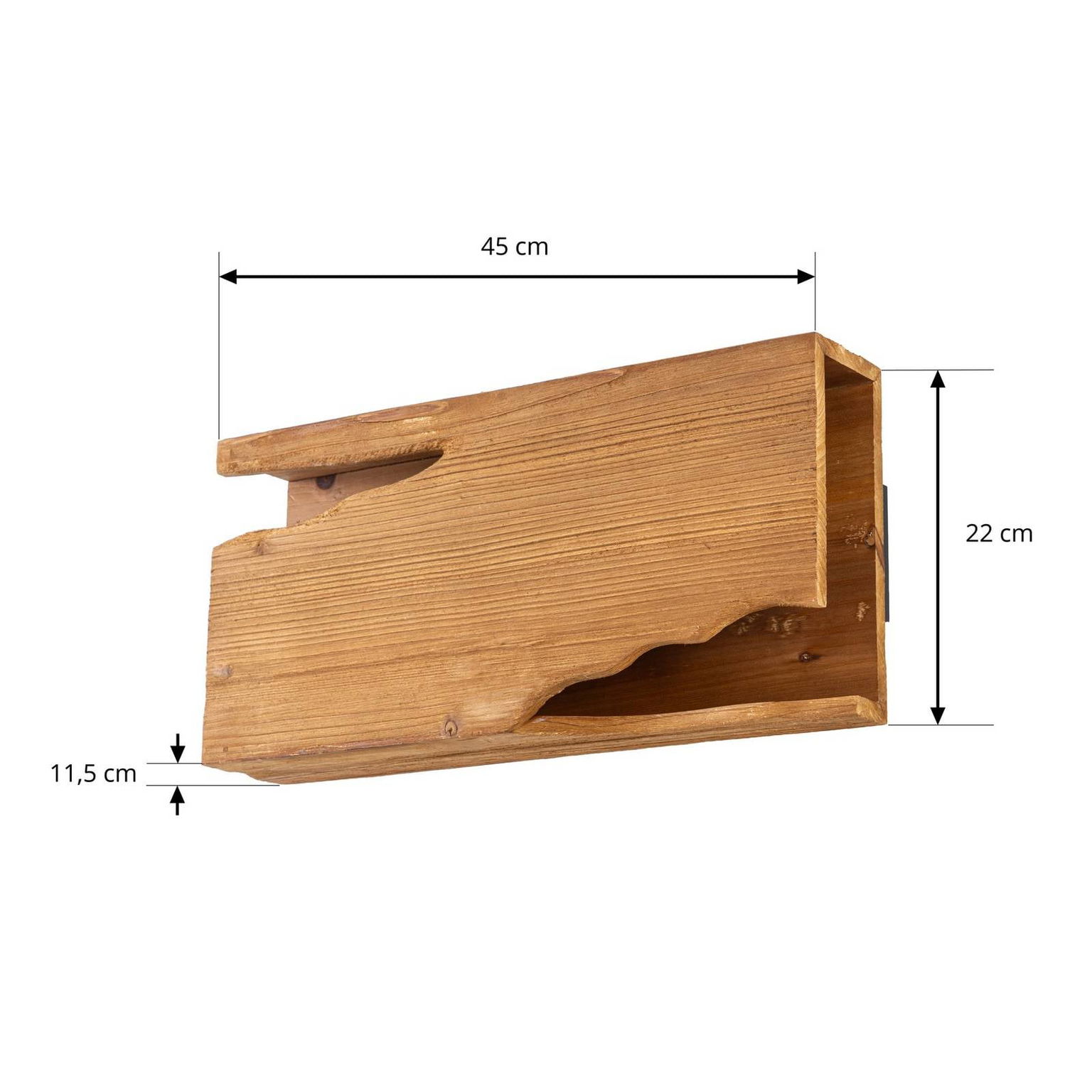 Lucande Nástenné svetlo Tarry, drevo, šírka 45 cm, 2 x E14 – obrázok 4