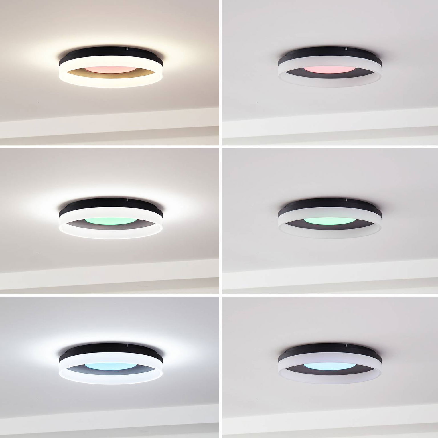 Lucande Smart LED stropné svietidlo Squillo black Tuya RGBW CCT – obrázok 6