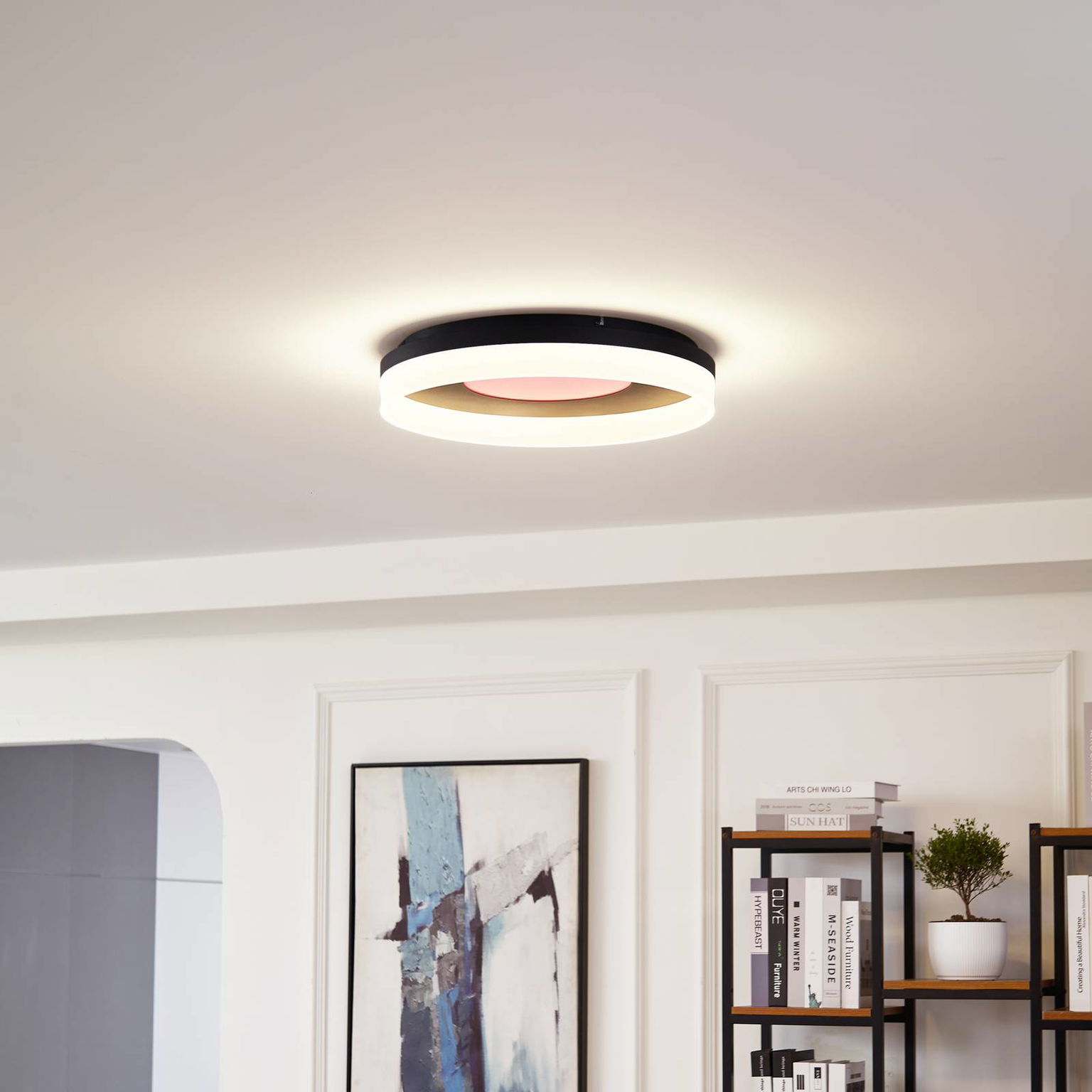 Lucande Smart LED stropné svietidlo Squillo black Tuya RGBW CCT