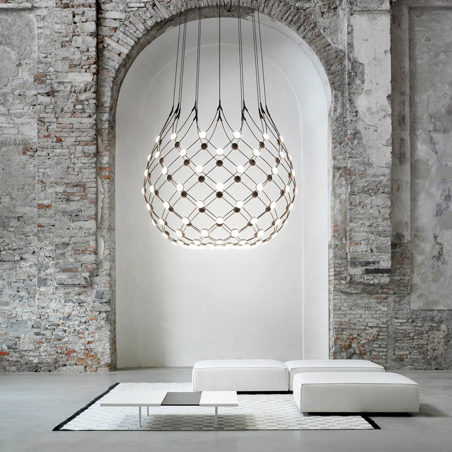 Luceplan Mesh závesná lampa Ø 100 cm 2 m zavesenie – obrázok 2